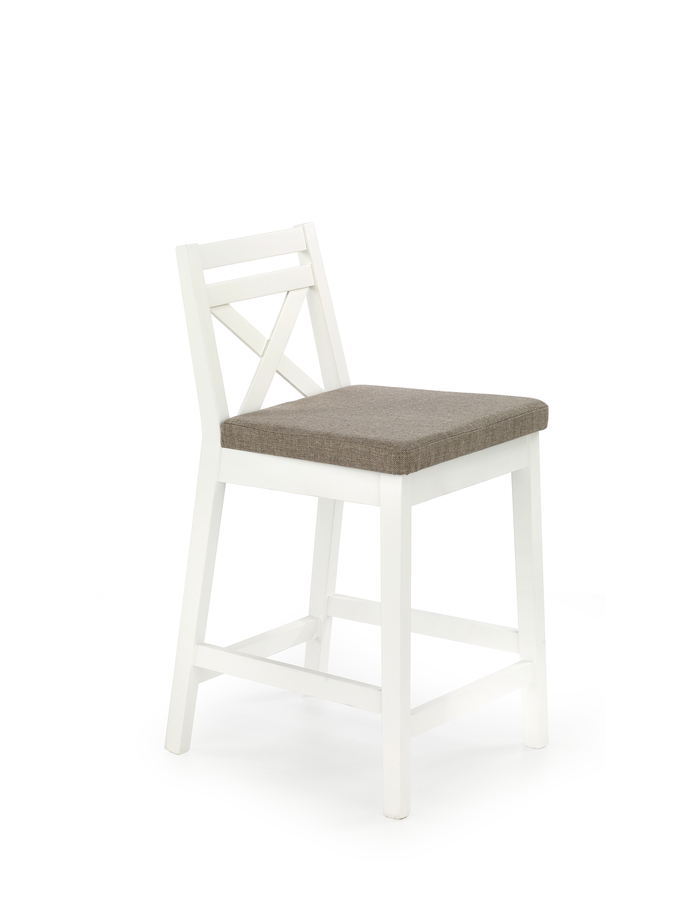 BORYS LOW krzesło barowe niskie biały