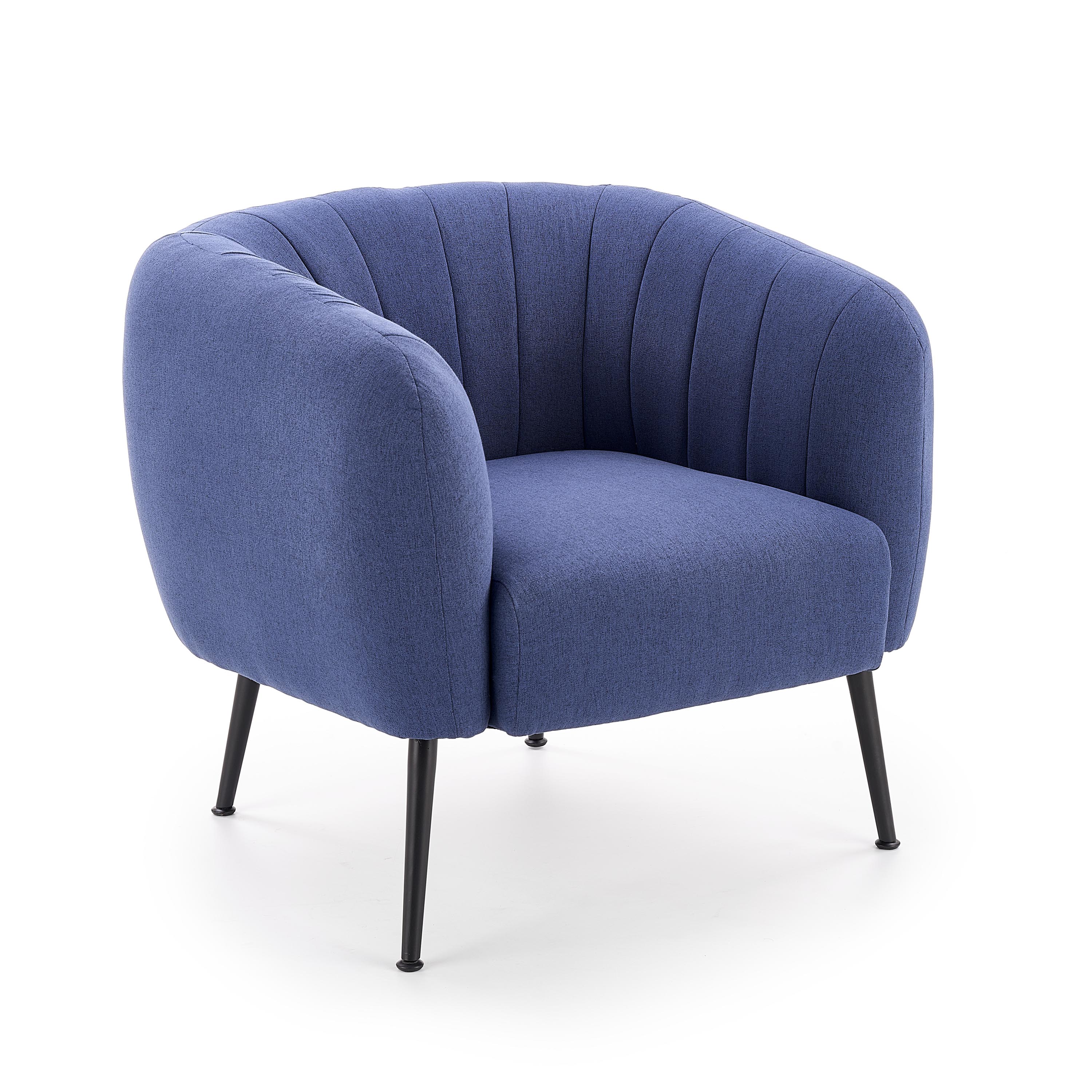 LUSSO fotel wypoczynkowy ciemny niebieski