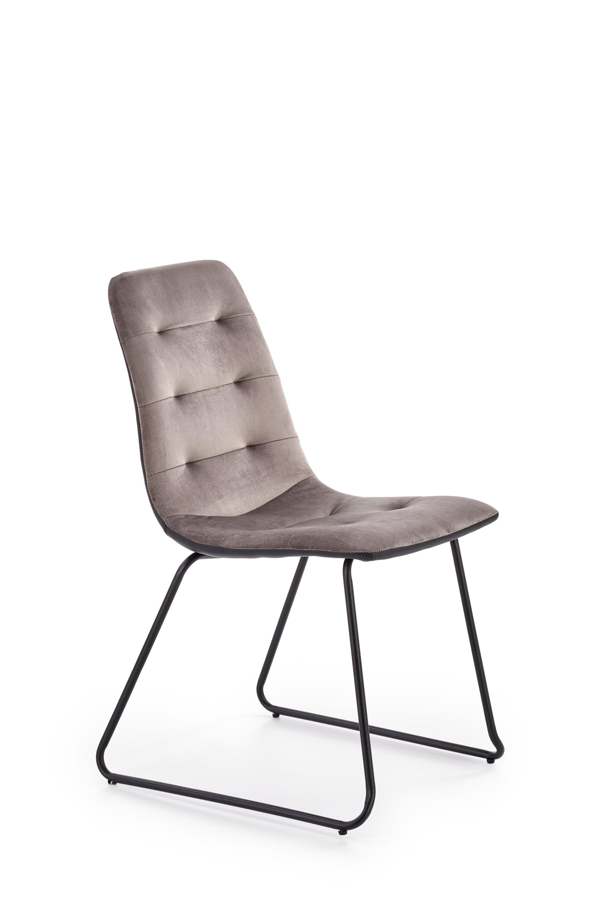 K321 krzesło stelaż - czarny, tapicerka - popielaty / czarny