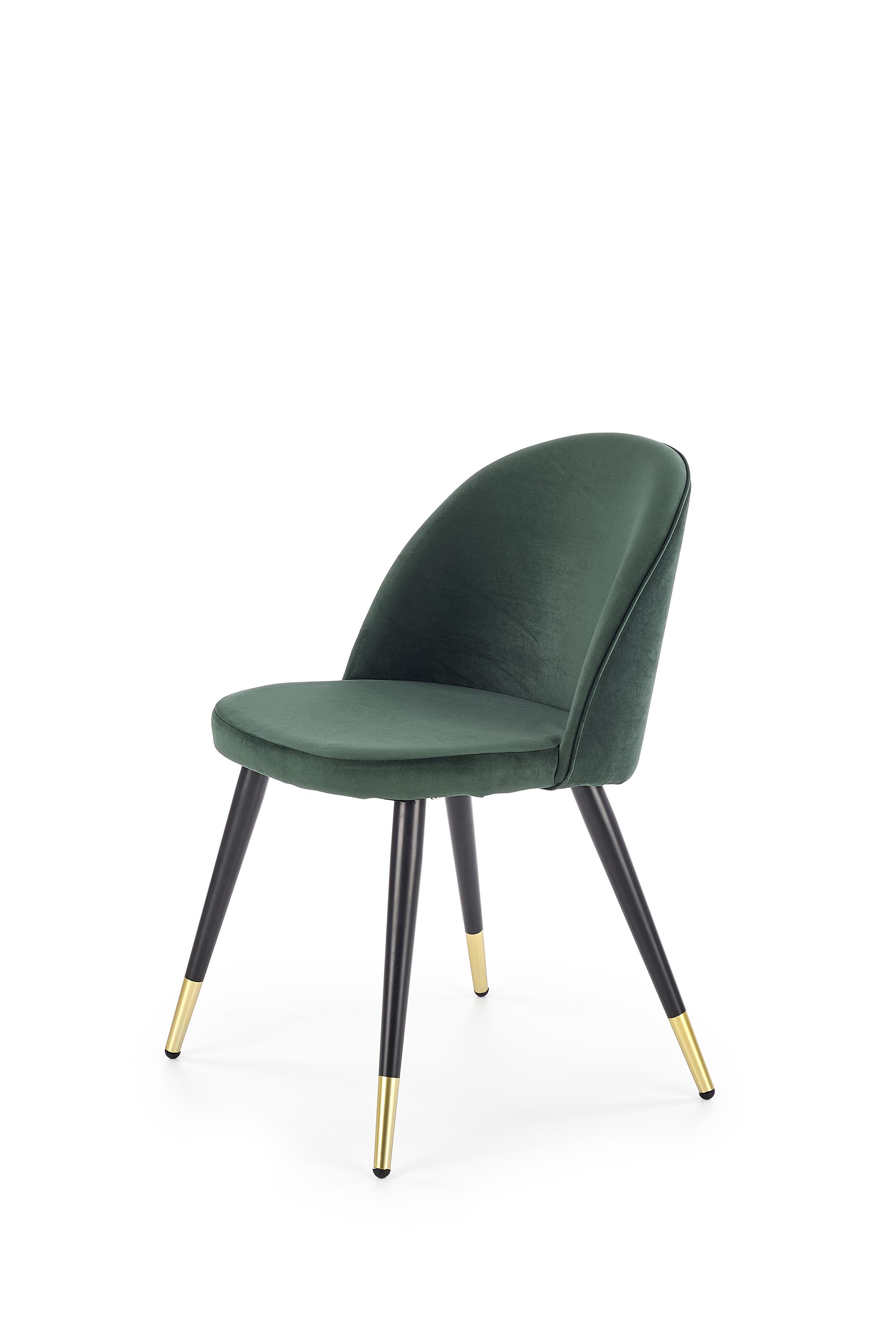 K315 krzesło nogi - czarny / złoty, tapicerka - ciemny zielony