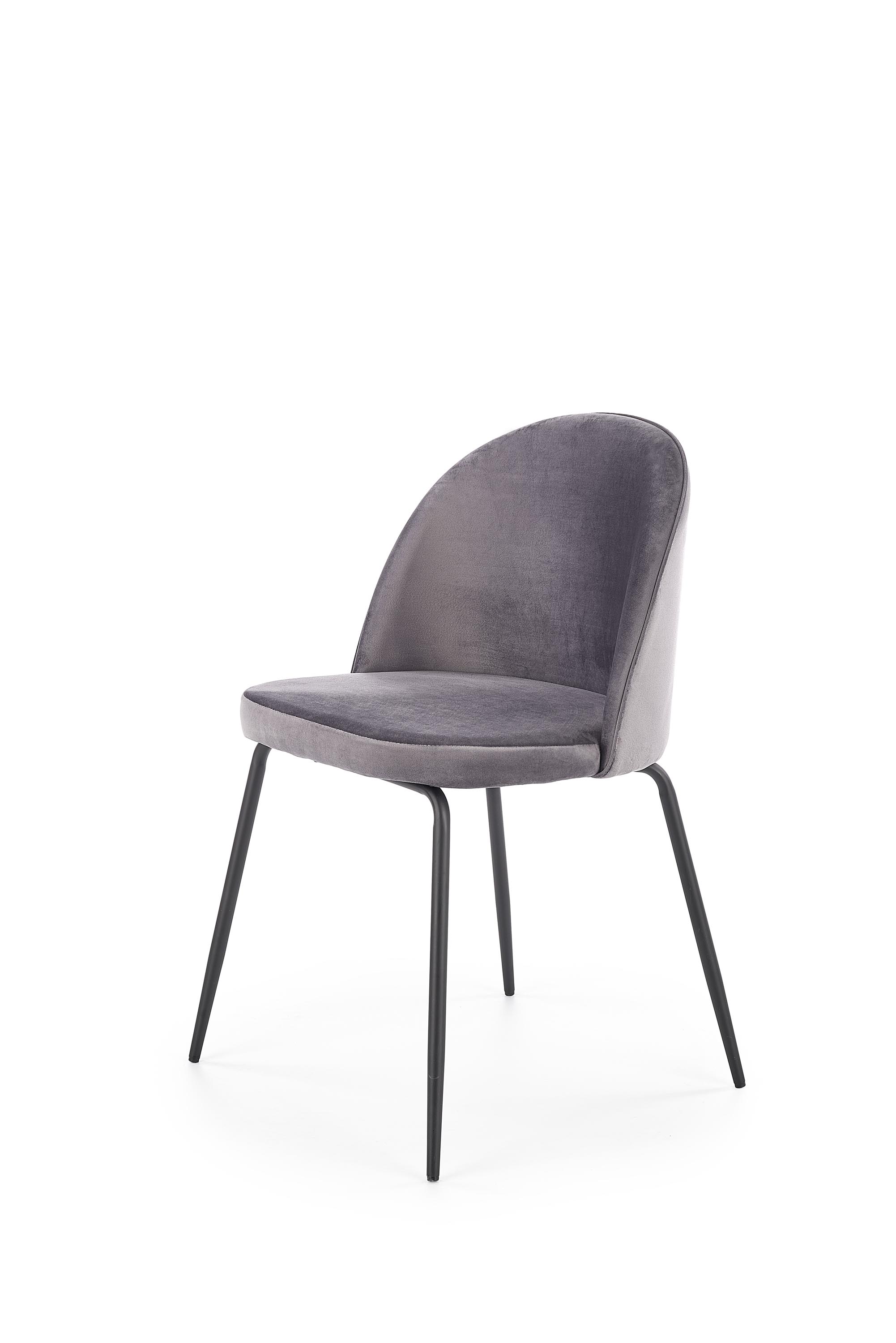 K314 krzesło nogi - czarne, tapicerka - ciemny popielaty