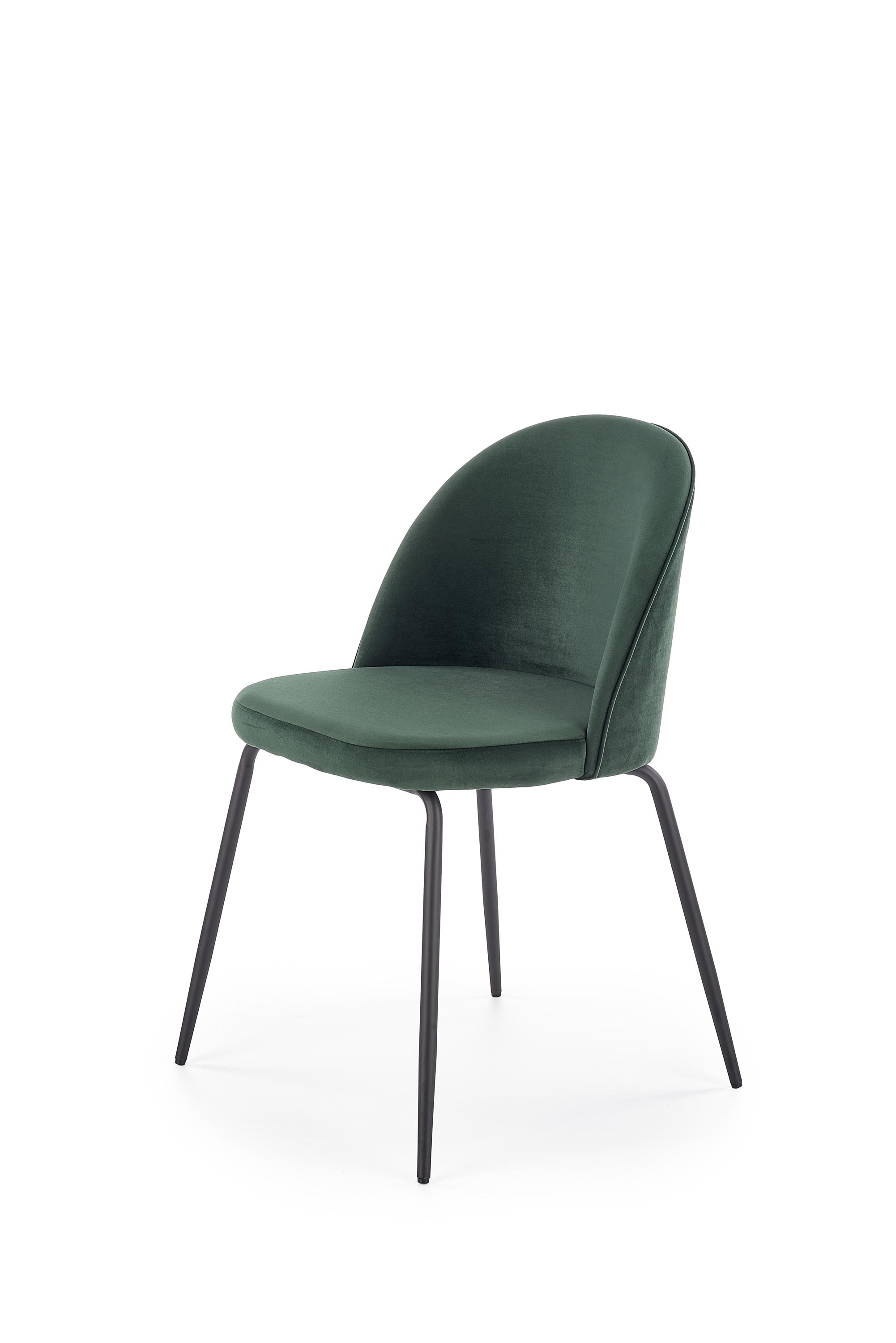 K314 krzesło nogi - czarne, tapicerka - ciemny zielony