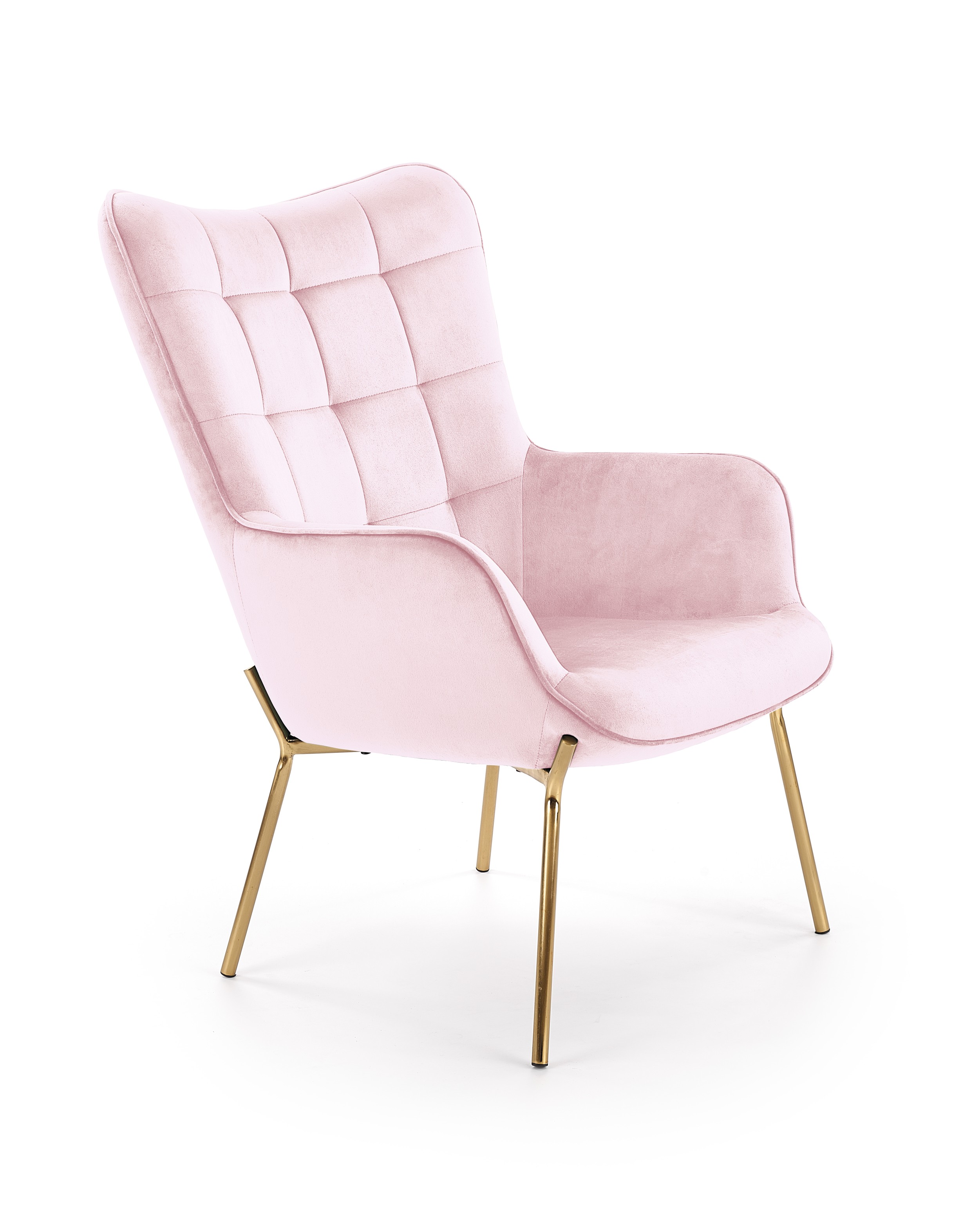CASTEL 2 fotel wypoczynkowy złoty / jasny różowy