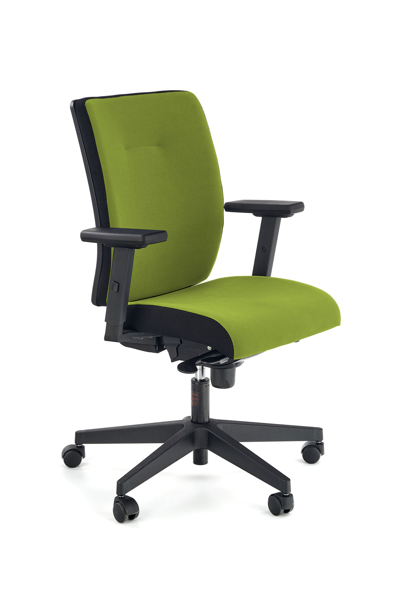 POP fotel pracowniczy, kolor: pasek boczny - czarny, front - zielony