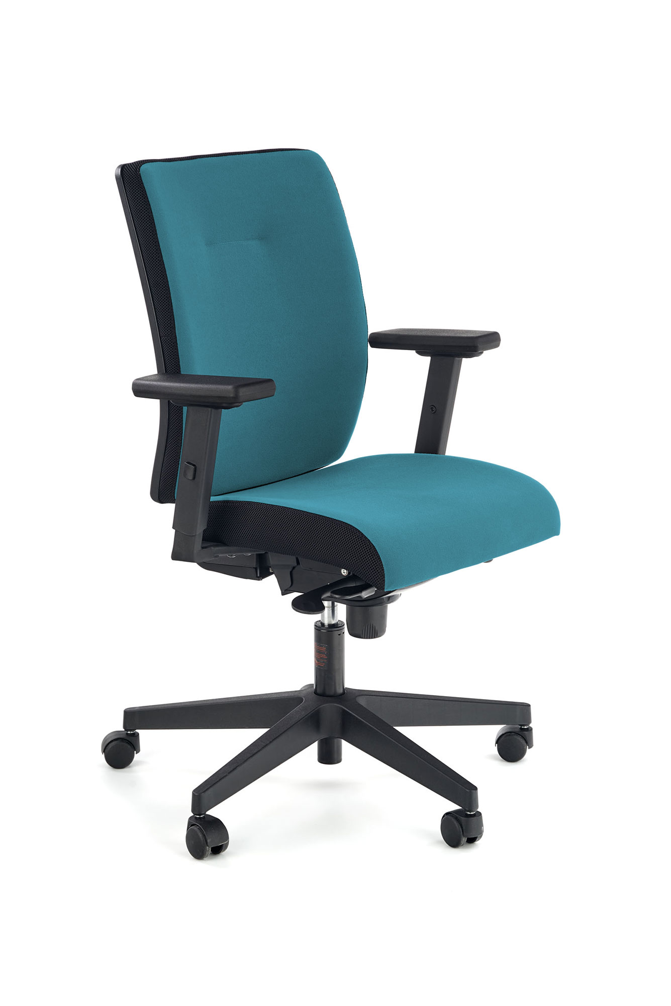 POP fotel pracowniczy, kolor: pasek boczny - czarny, front - niebieski