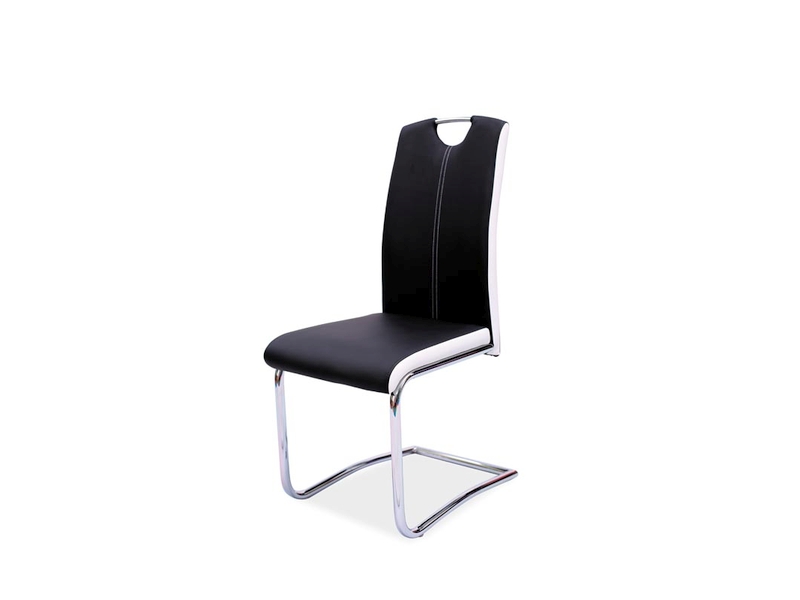 KRZESŁO H341 CHROM/CZARNY/BOKI BIAŁY