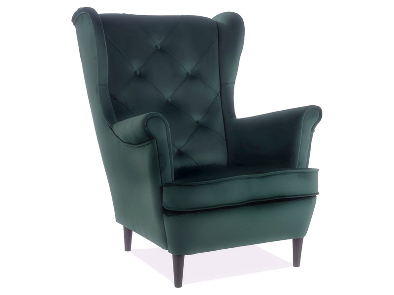 FOTEL LADY MATT ZIELONY / WENGE