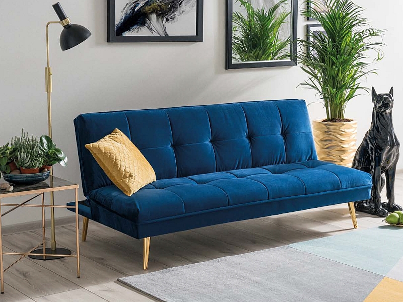 SOFA MORITZ VELVET GRANATOWY/ZŁOTY