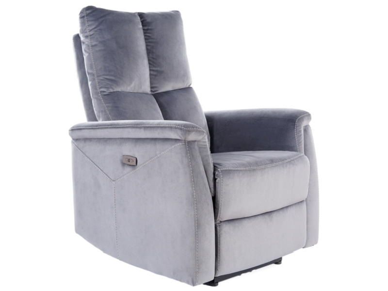 Fotel rozkładany relax NEPTUN velvet szary