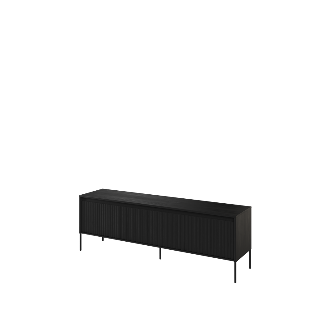 Szafka Rtv TREND TR-05 v.24d 166 z oświetleniem - czarny/frezowanie proste