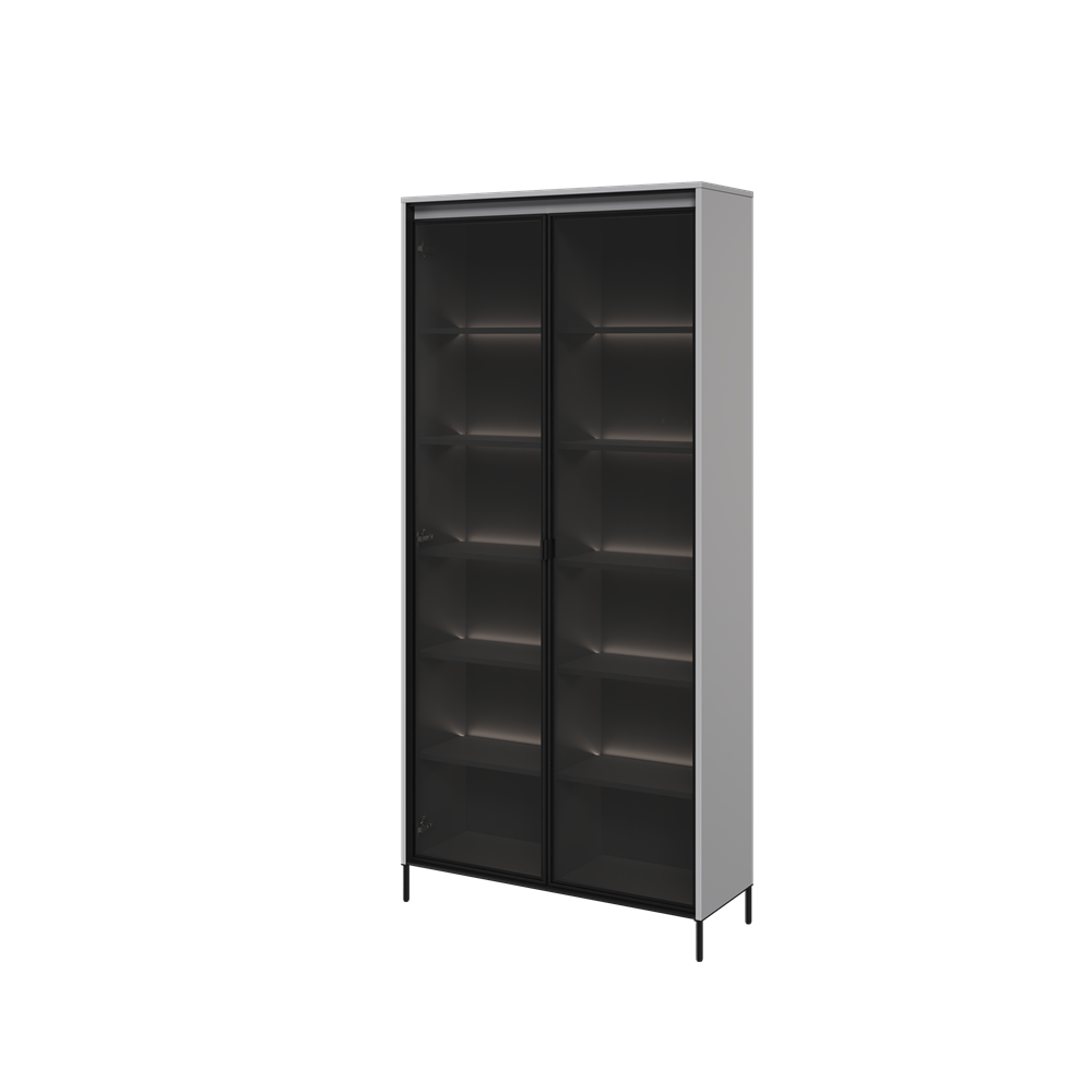 Witryna TREND TR-07 v.2 2w z oświetleniem - szary/czarny