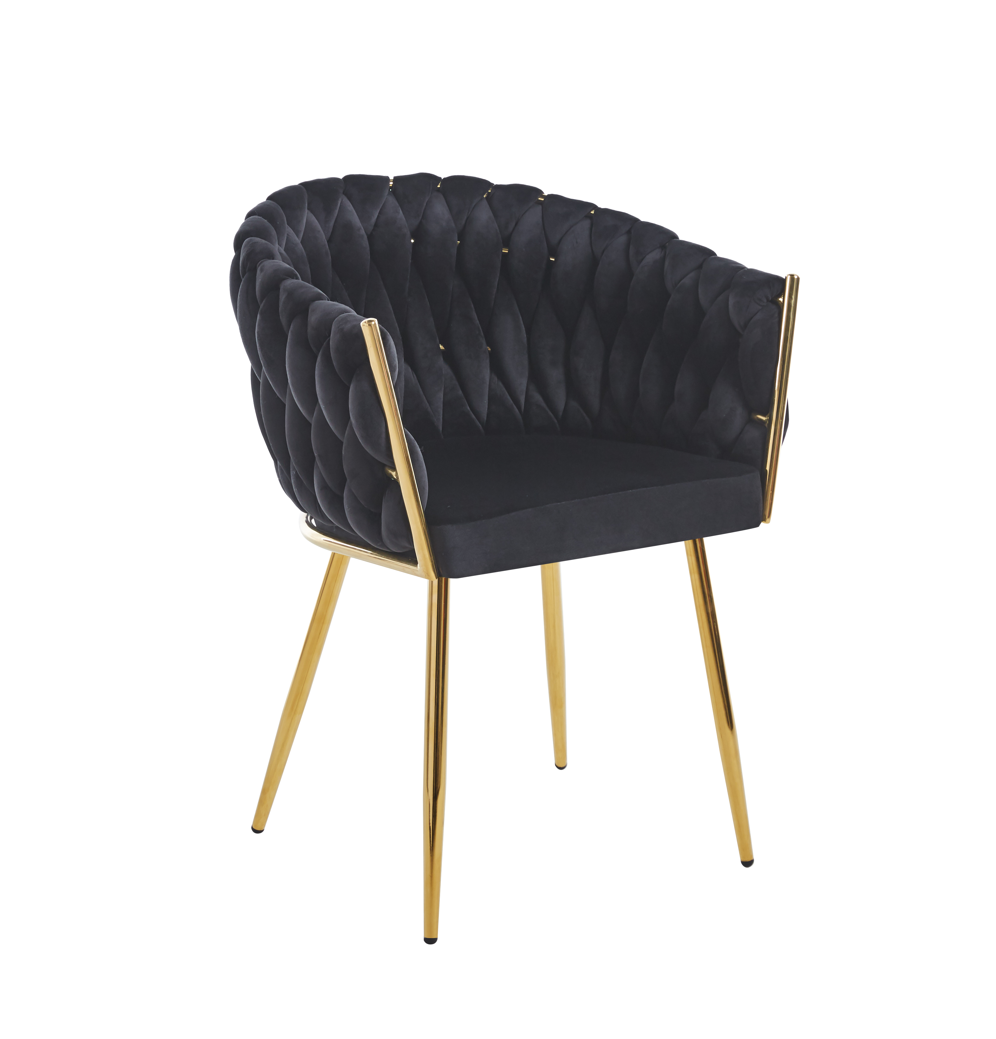 Krzesło K7-FX (G) velvet (czarne) - złoty stelaż