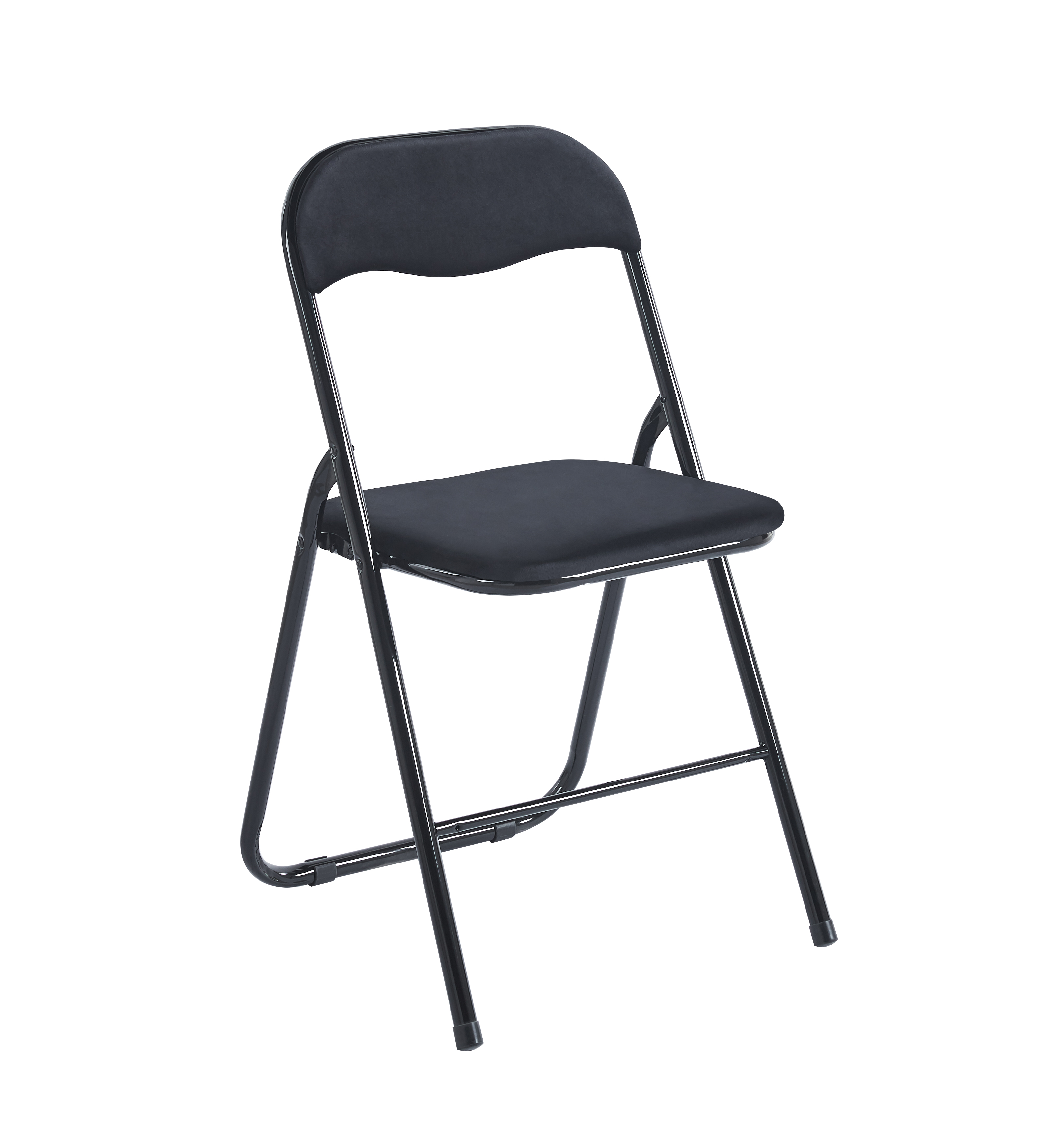 Krzesło składane J-6 velvet (czarne)