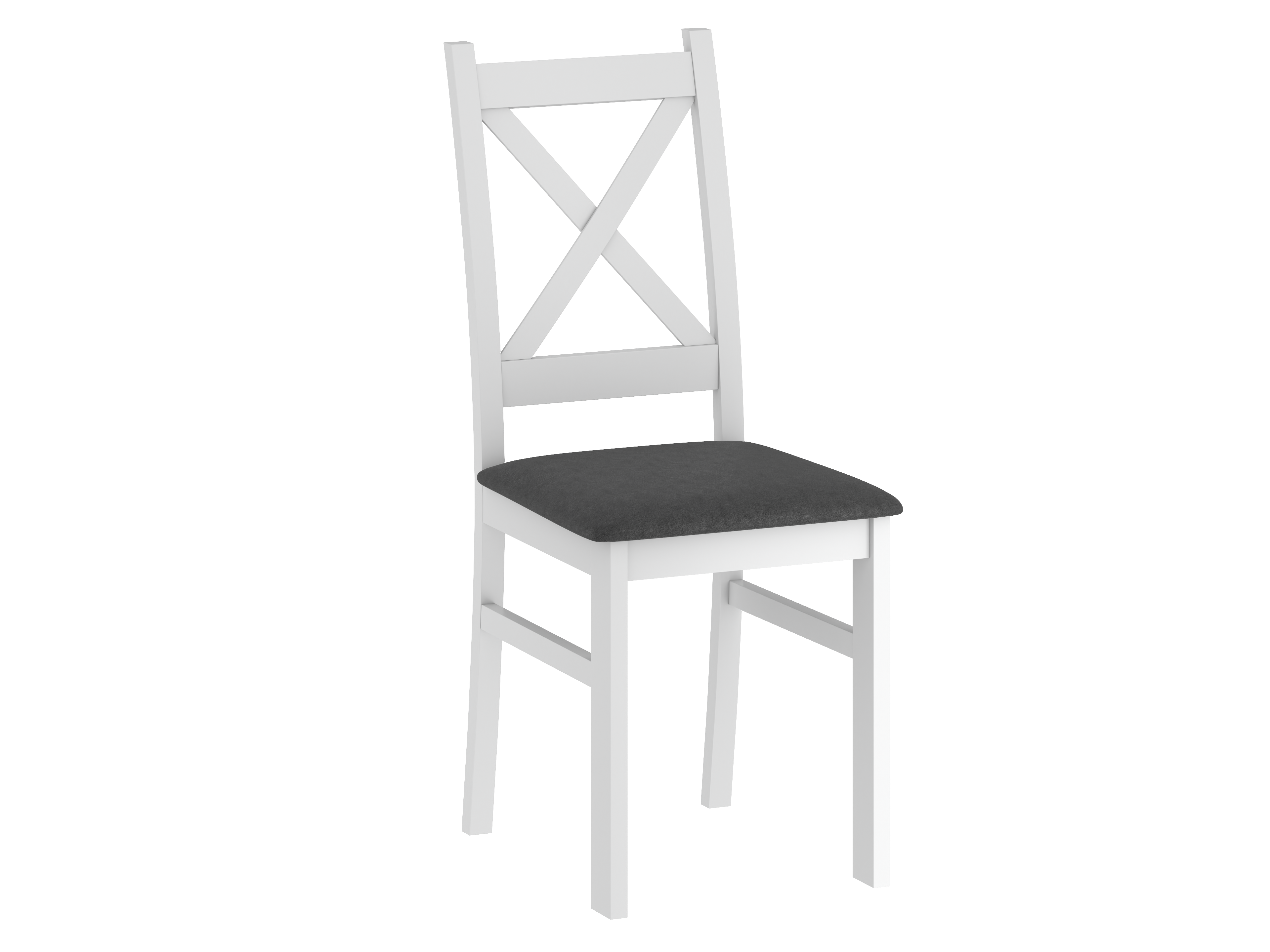 Krzesło CARLO białe (siedzisko czarne Bluvel 19)