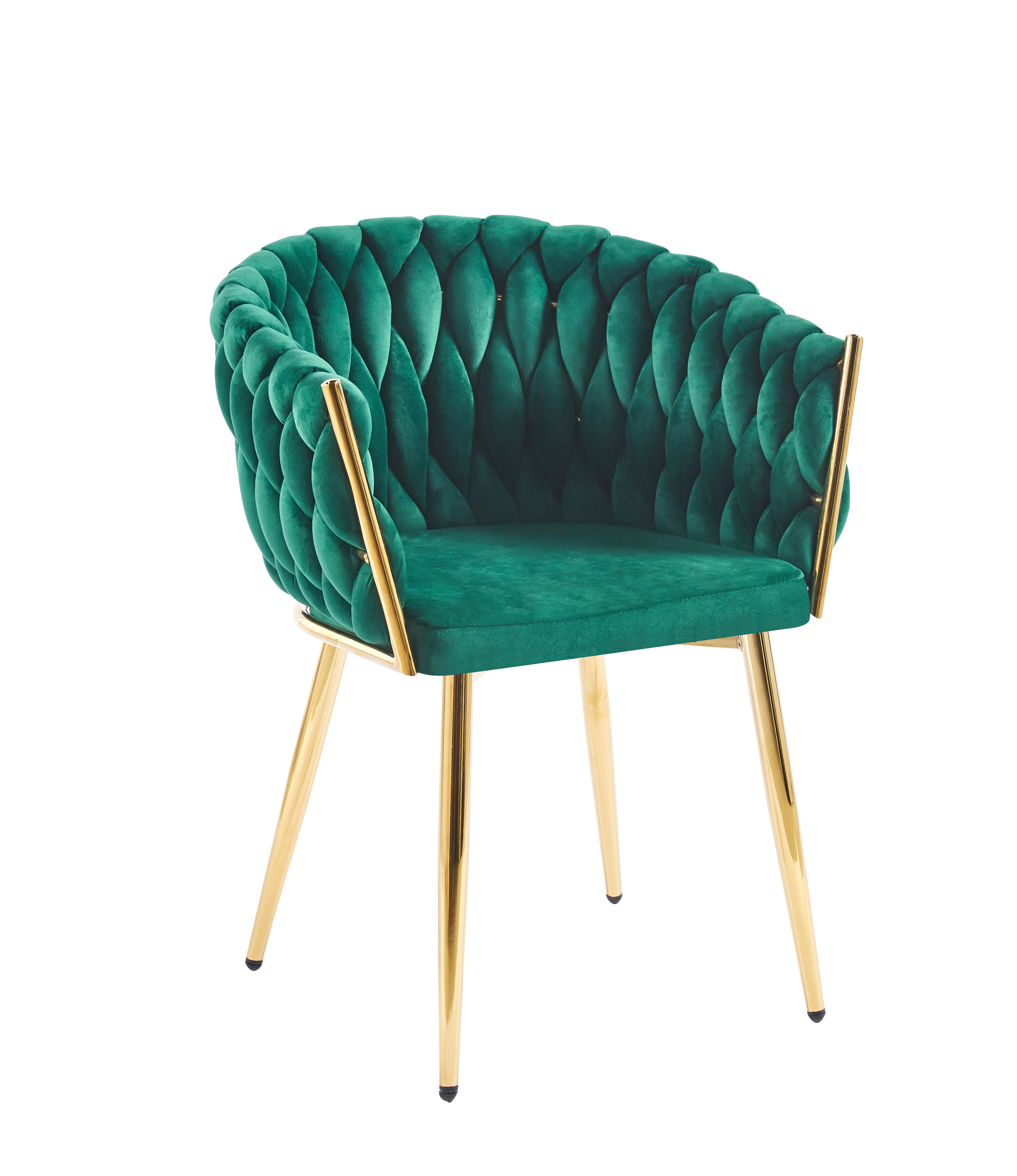 Krzesło K7-FX (G) velvet (zielone) - złote nogi