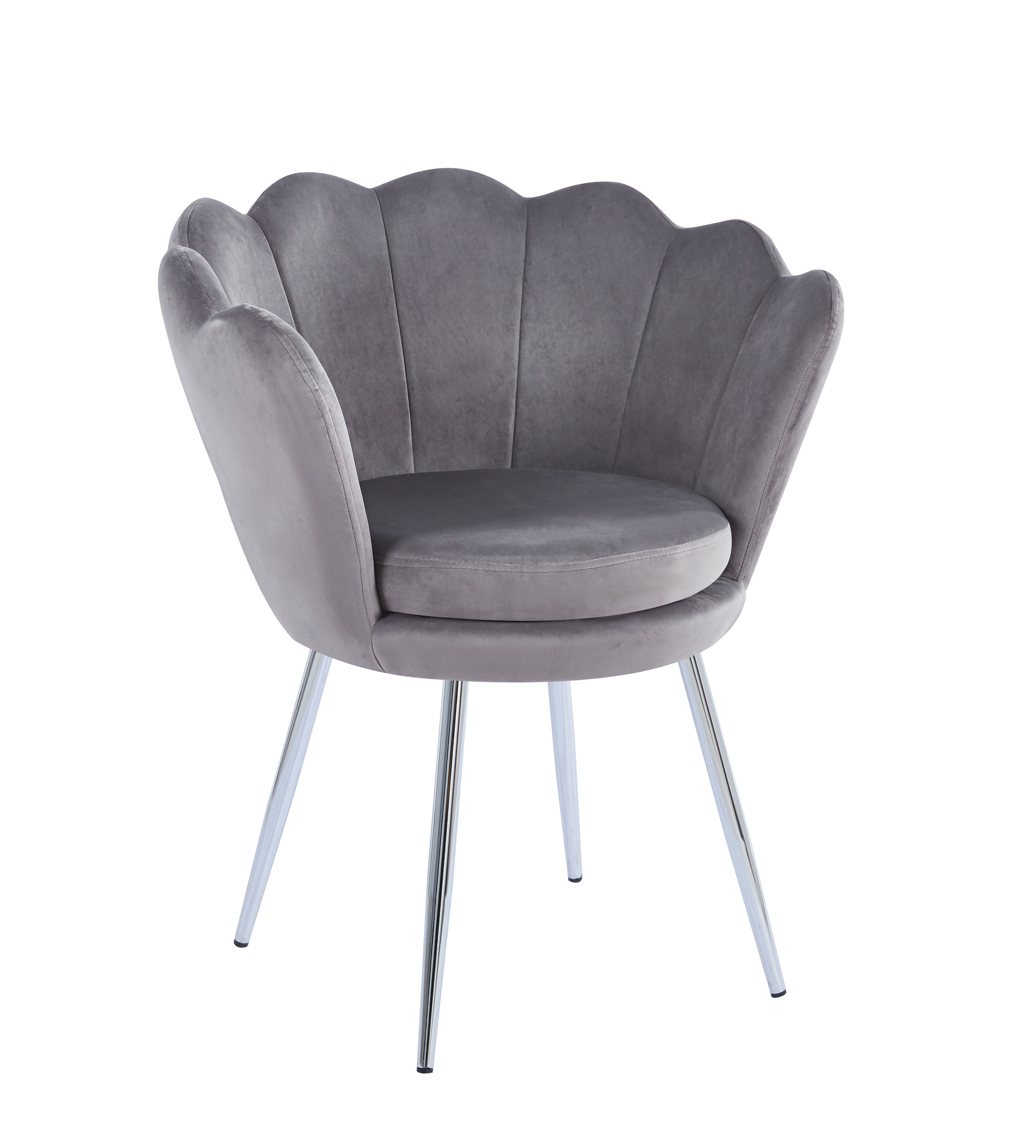 Fotel velvet FR1-FX (szary) /nogi srebrne/