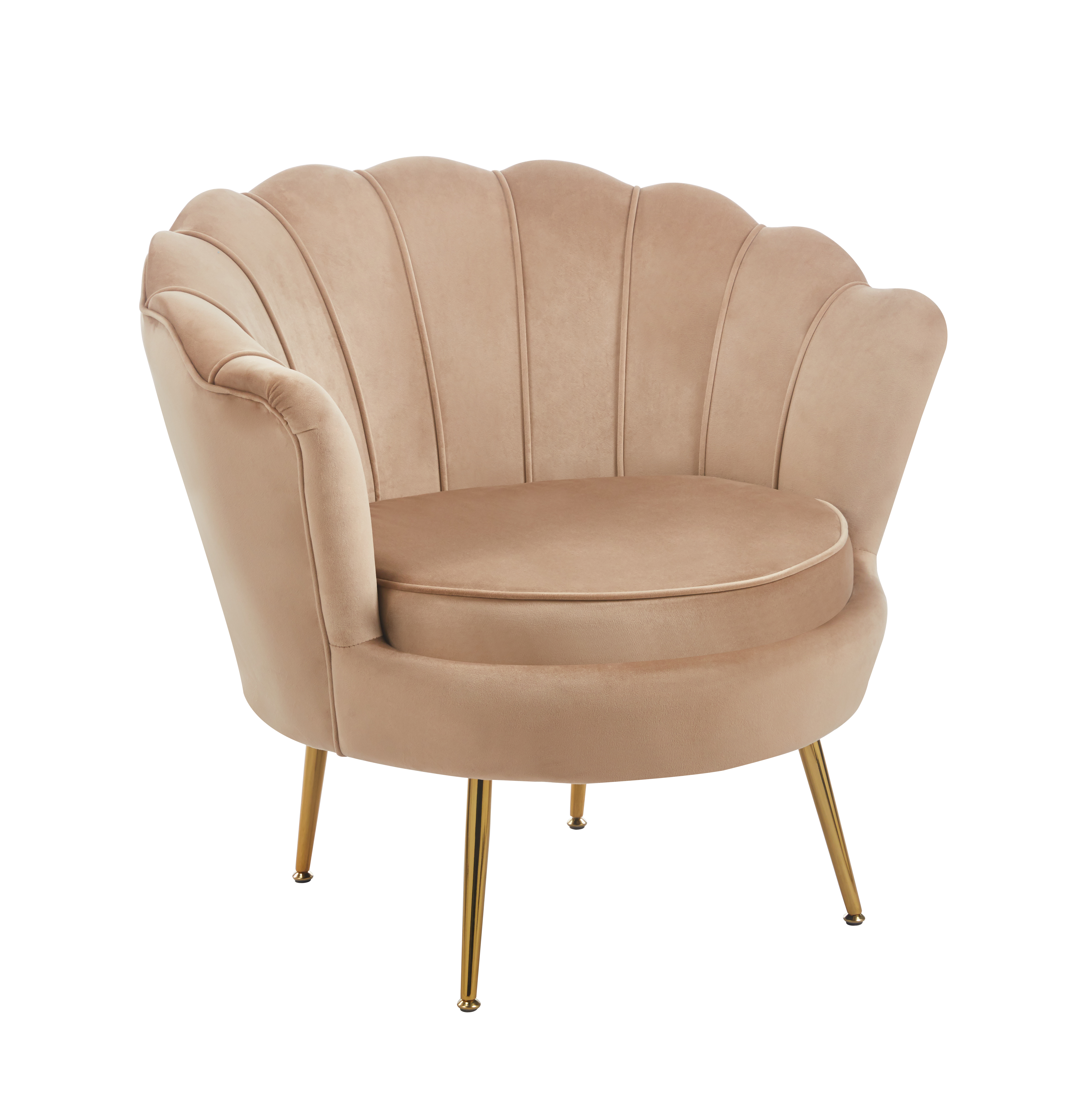 Fotel LC-032-1 velvet (cappuccino) /nogi złote/