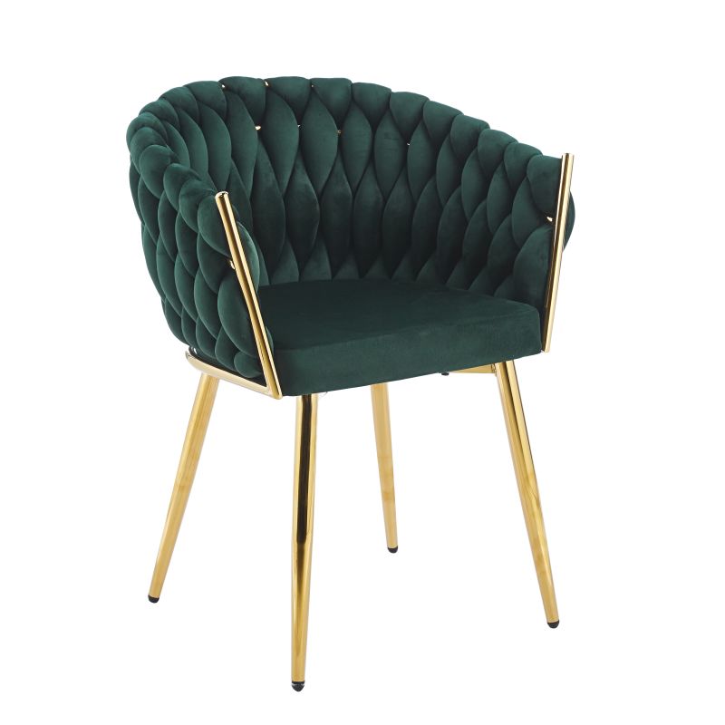 Krzesło K7-FX (G) velvet (zielone) RIVIERA 38 - złote nogi