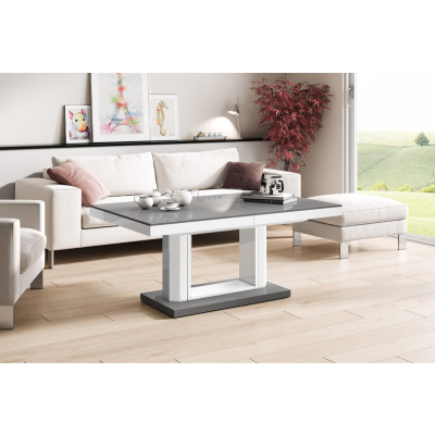 Ławostół Quadro Lux Szary Mat Nogi Biały Połysk