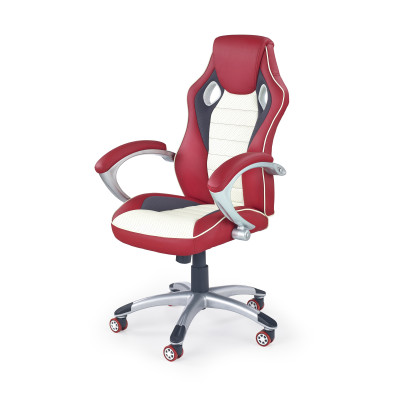 MALIBU fotel gabinetowy czerwono-kremowy