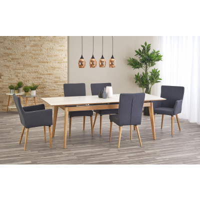 MONTREAL stół, blat ceramika, nogi - jesion