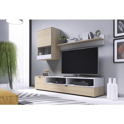 SNAP meblościanka dąb sonoma / biały mat