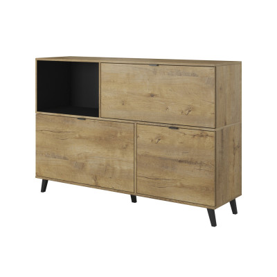 NEST KM-1 komoda dąb lefkas/ czarny