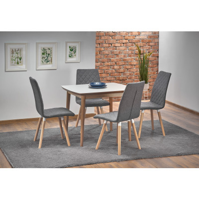 BARRET stół kolor blat - biały mat, nogi - dąb lefkas