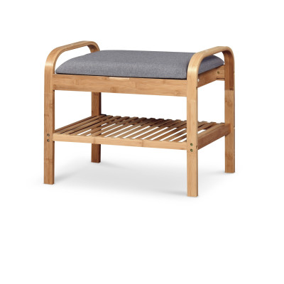 ST12 ławka / stojak na buty bambus - popielaty