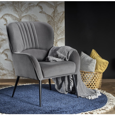 VERDON fotel wypoczynkowy popielaty