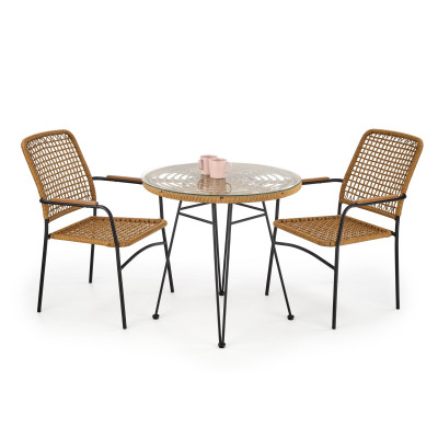 Stół FALCON rattan/ czarny