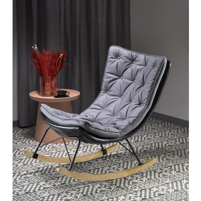 INDIGO fotel bujany ciemny popiel - czarny