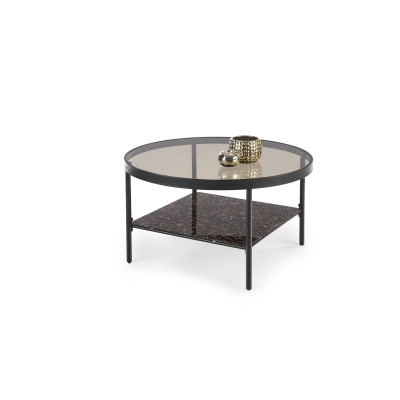 WIZARD ława brązowy dymiony / czarny marmur