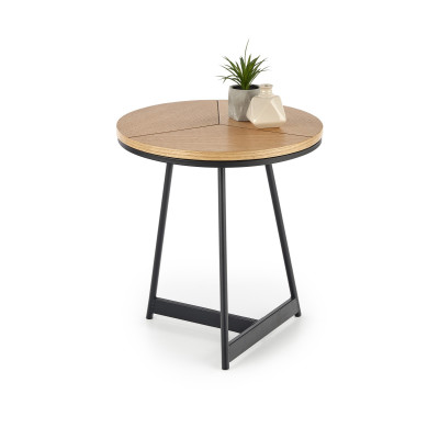 Ława okrągła KARIDA-S dąb naturalny/czarny 45 cm