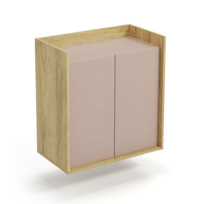 MOBIUS SZAFKA 2D korpus: hikora naturalna, fronty - antyczny róż