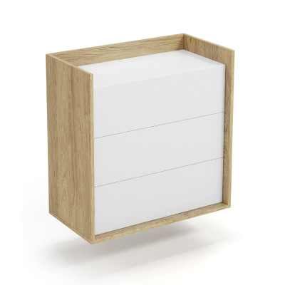 MOBIUS KOMODA 3S korpus: hikora naturalna, fronty - biel alpejska