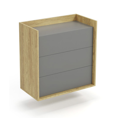 MOBIUS KOMODA 3S korpus: hikora naturalna, fronty - szary przykurzony