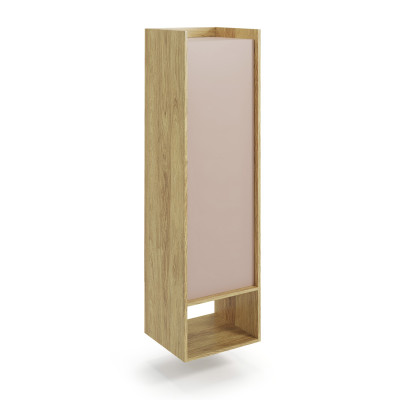 MOBIUS REGAŁ 1D korpus: hikora naturalna, fronty - antyczny róż