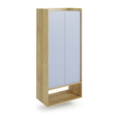 MOBIUS REGAŁ 2D korpus: hikora naturalna, fronty - niebieski horyzont