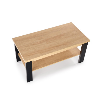 JENNA ława blat: hikora naturalna, nogi: czarny