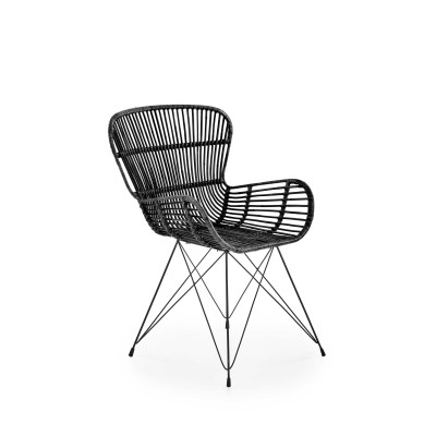 K335 krzesło rattan czarny