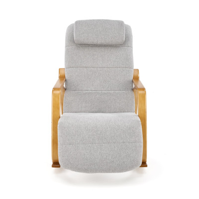 PRIME fotel wypoczynkowy z funkcją kołyski popielaty