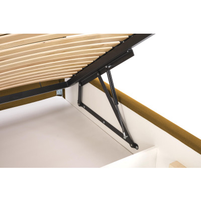 MODULO W3 łóżko 160 - wezgłowie musztardowy tap. Monolith 48