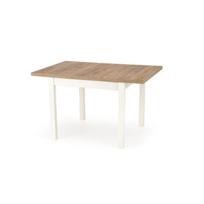 TIAGO KWADRAT stół rozkładany 90-125/90 blat: dąb craft, nogi: biały