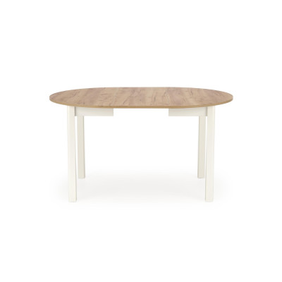 RINGO stół kolor blat dąb craft, nogi - biały (102-142x102x76 cm)