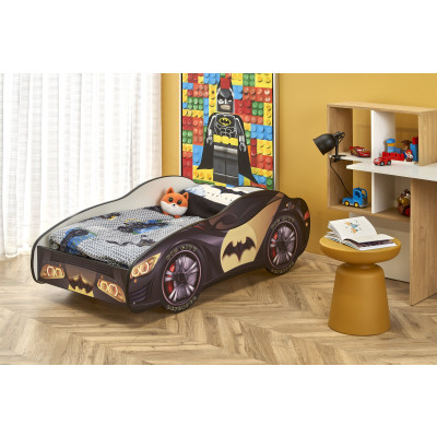 Łóżko BATCAR dziecięce wielobarwne z materacem