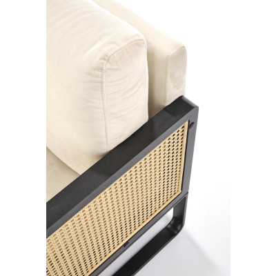 ILARIO fotel wypoczynkowy, czarny / naturalny