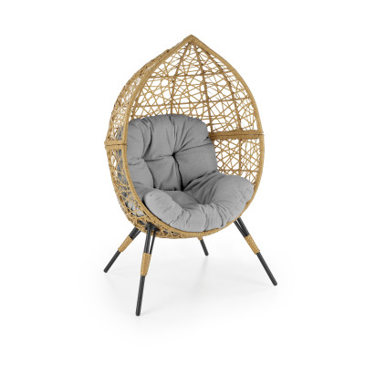 Fotel ogrodowy OSKAR - naturalny / jasny popiel