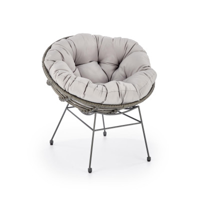 PINO fotel ogrodowy, ciemny popiel / jasny popiel