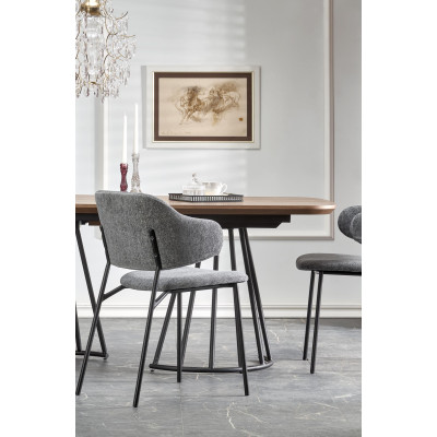 EVERTON stół rozkładany, orzechowy / czarny